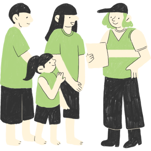 A family meeting with a support worker