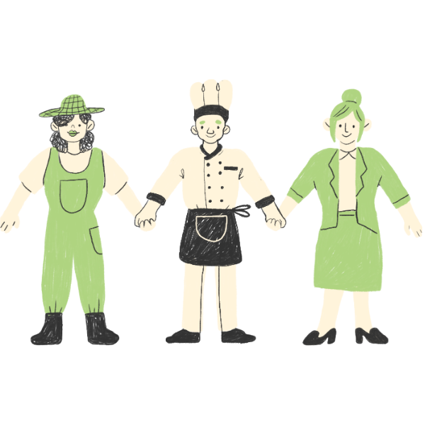 People from a range of occupations