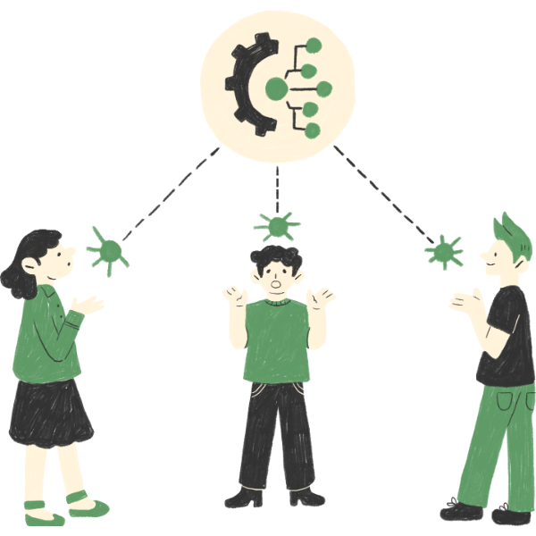 A team collaborating